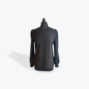 Express Stylish Black Puff Sleeve Blouse